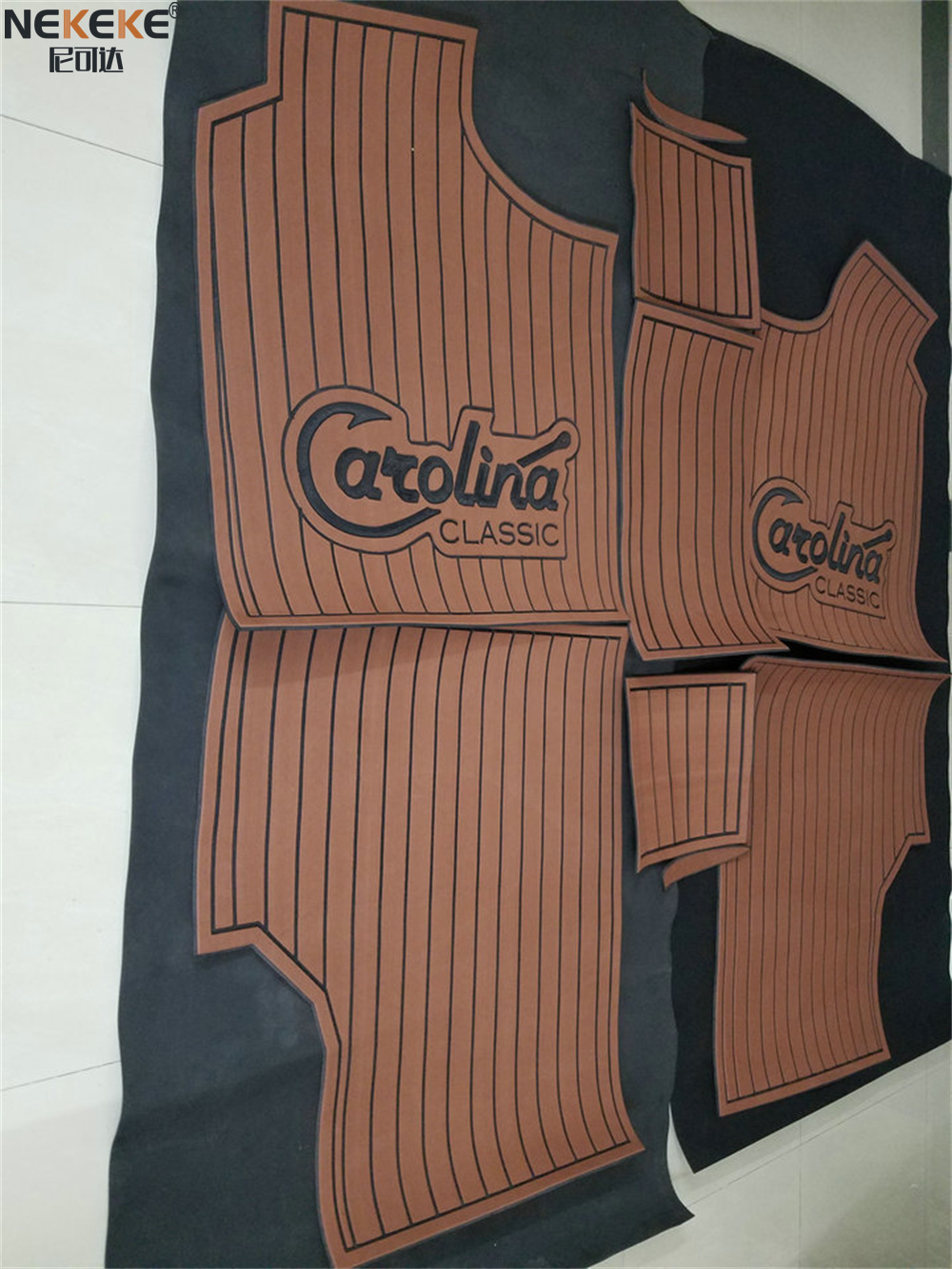 2000 Carolina Classic 25 Fishing Boat Cockpit Floor Mat EVA Faux Teak Marine Decking Pad