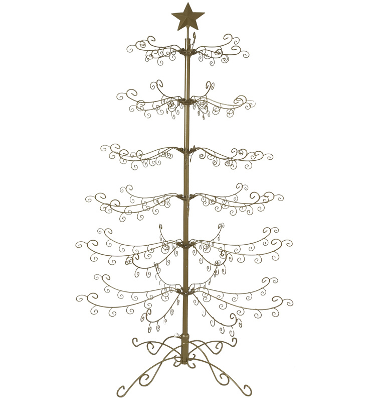 Modern 6 Feet Golden Iron Freestanding Christmas Tree Holiday Centerpiece for Business Venues