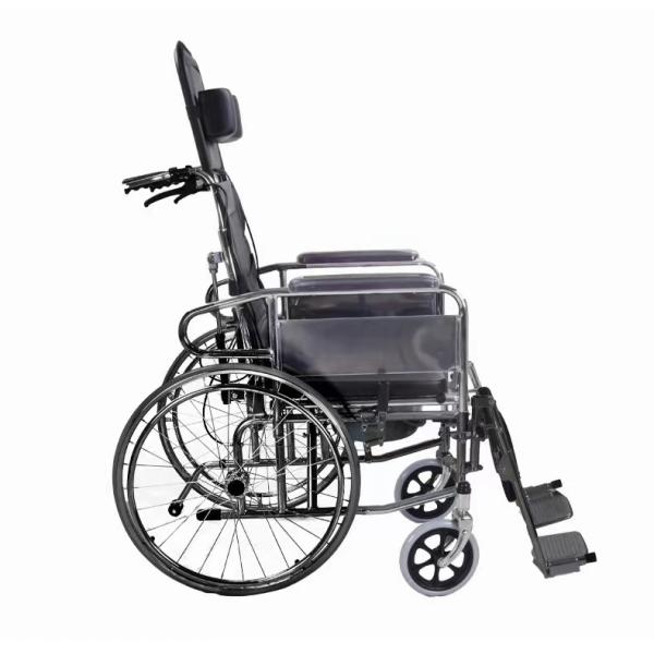 Black Lightweight Folding Manual Wheelchair for Comfortable Mobility