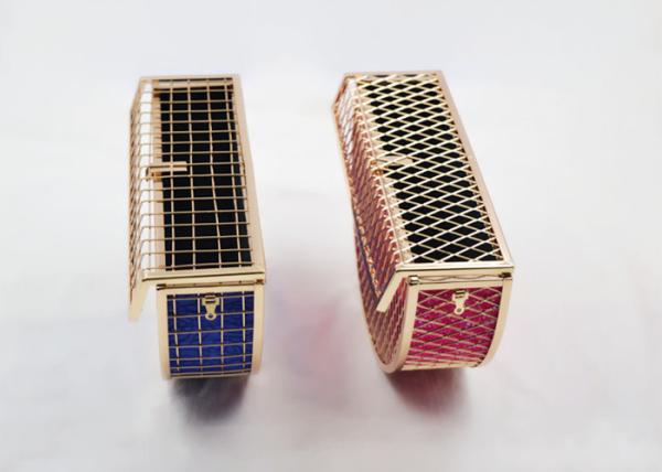 Steampunk Ladies Evening Clutch Bags Fan Shape Hollow Metal Clutch Bag