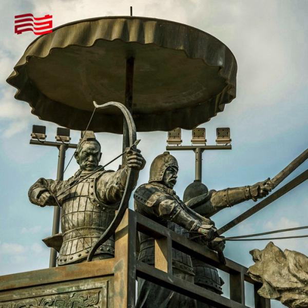 Regional Feature Cast Copper Sculpture of Chinese Bronze Carriage for Urban Landscape