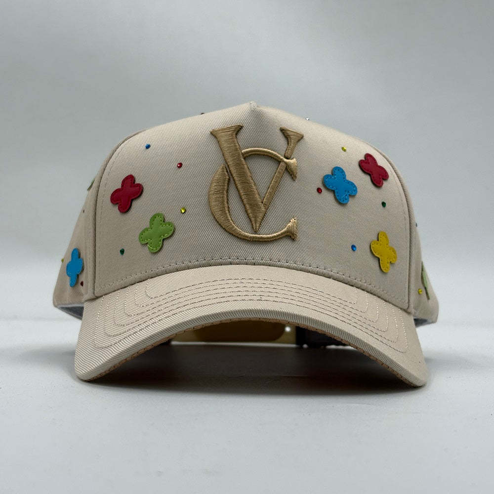 Custom Embroidered Hats American Mexican Street Style Colorful Leather Rhinestone VC 3D Detail