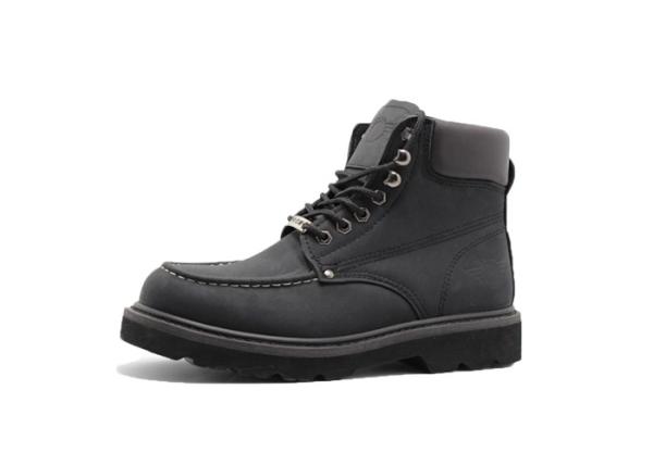 Black Nubuck Leather Breathable Mens Boots Goodyear Welt  Anti- Slip Safety