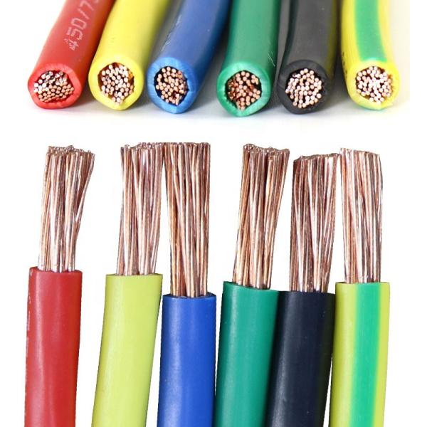 Cable de cable plano de cobre de PVC H07V-R/B07V-U/BV/BVR para el sector industrial con un solo núcleo