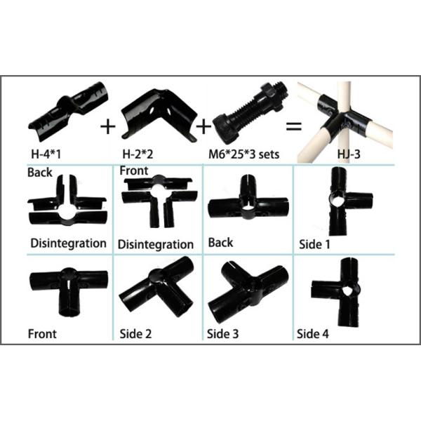 3 Way Metal Pipe Connectors Black Metal Pipe Joint With Electrophoresis Treatment