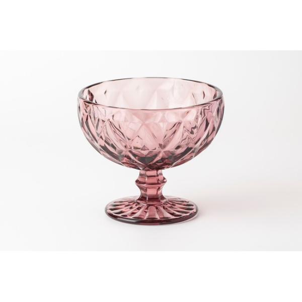 12 Ounce Colored Glass Dessert Bowls 350ml Embossed Footed Glass Trifle Bowl