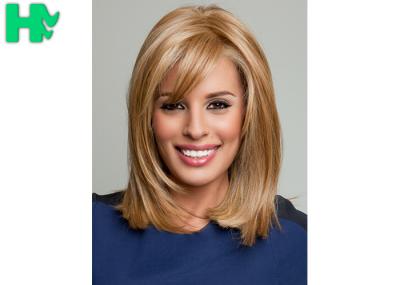 Celebrity Silky Straight Wave Synthetic Front Lace Wigs , 14 Inch Hair Wig For Women
