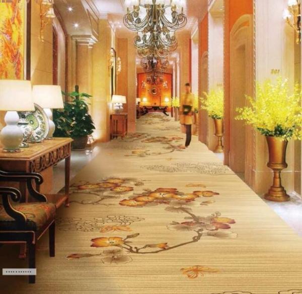 Large Area Full Of Printed Commercial Floor Mat Customized Hotel Carpet