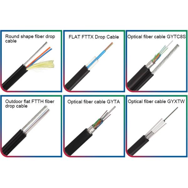 Outdoor Single Mode G652D FRP 12 24 48 96 Core Fiber Optic Cable GYFTY