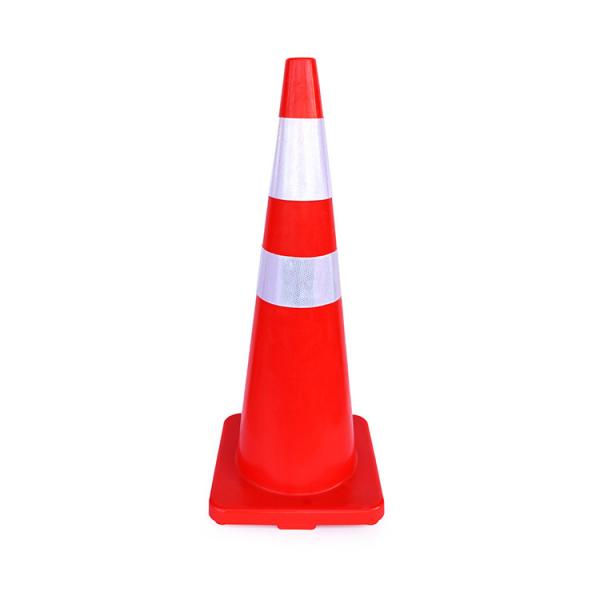Segurança rodoviária Produtos de aviso de trânsito de PVC Cone de segurança com fita refletora 90CM SH-X055