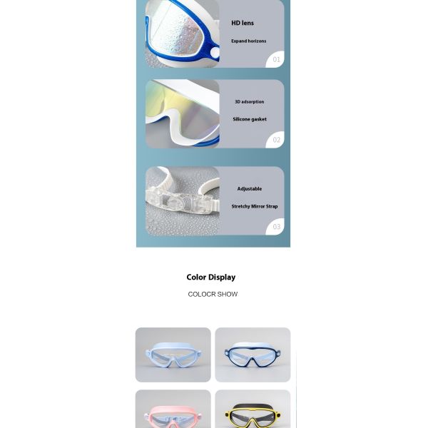 Children Swim Goggles PP Frame & Shatterproof PC Lens Waterproof Anti-fog Swimming Eyewear