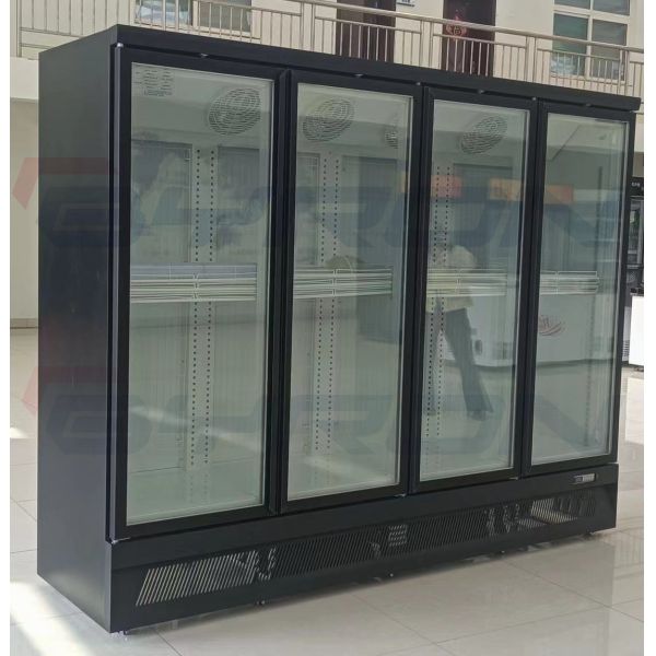 Freestanding Upright Showcase Freezer Merchandiser Two Glass Door Freezer