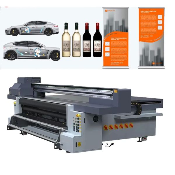 Canvas Metal Porcelain Glass Large Format Printing Machine UV Flatbed Printer