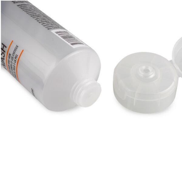 Белая косметическая мягкая пластиковая трубка лосьона тела ярлыка трубки с крышкой сальто верхней