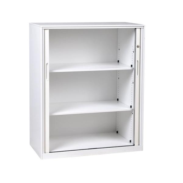 School Supermarket Light Grey Two Shelves Stainless Steel Cabinets