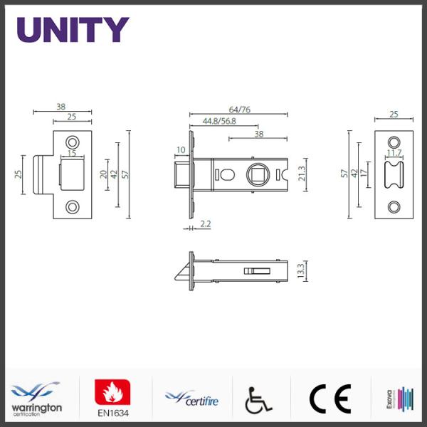 Cylindrical Door Lock , Internal Door Locks For Light To Medium Duty
