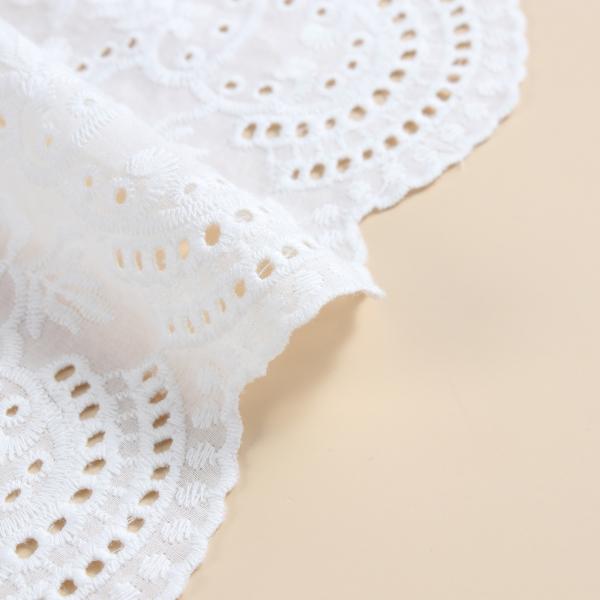 Polyester Embroidery Lace Fabric White Embroidery Lace Trim For Dress