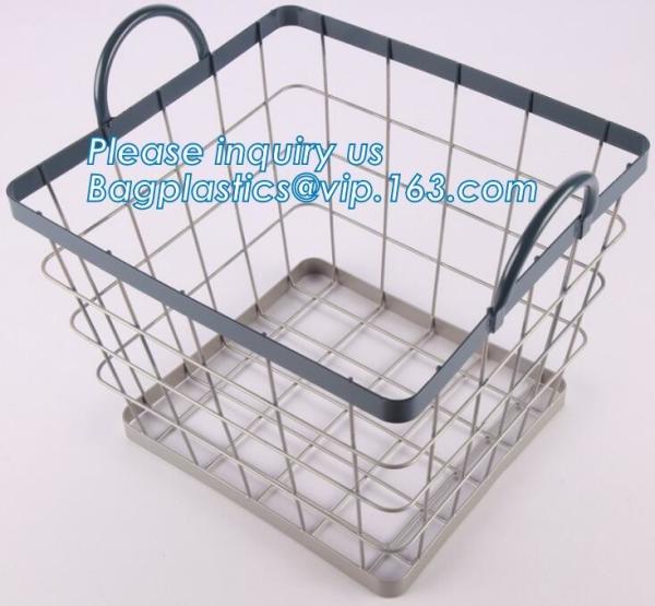 supermarket custom oblong wire metal storage baskets, Rose-Gold Fruit Baskets Storage Baskets Metal Wire Baskets, wire