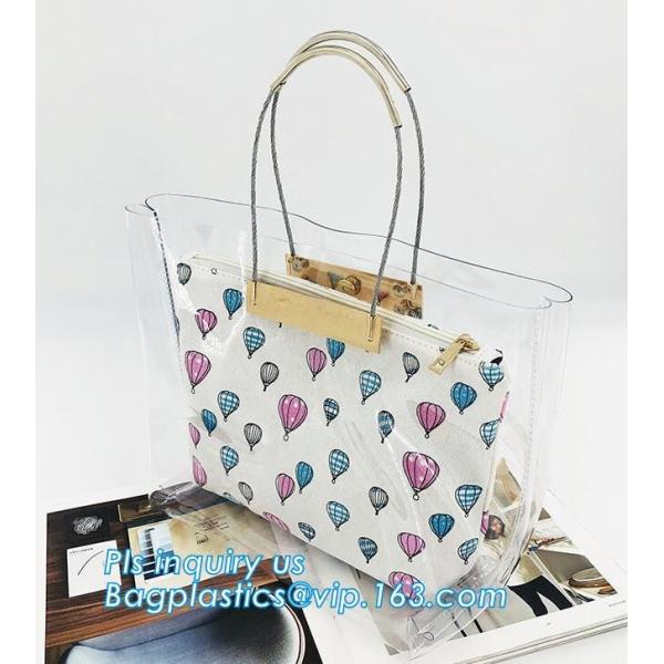clear pvc bag ring handle handbag teenager handbag, PVC Jelly Tote bag Candy handbag, beach handbag, handle carrier, bag