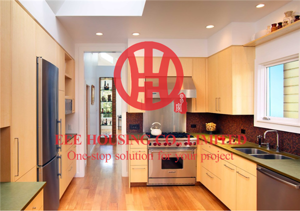 Customized Modern Laminated Wood Grain Color Kitchen Cabinet with Excellent Design and Quality