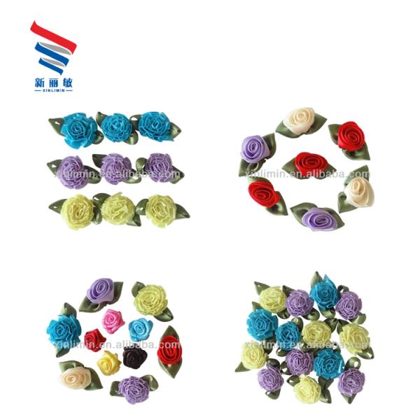 Colourful Pre-Made Stain Rose Flower Ribbon Small and Delicate Style as Your Needs
