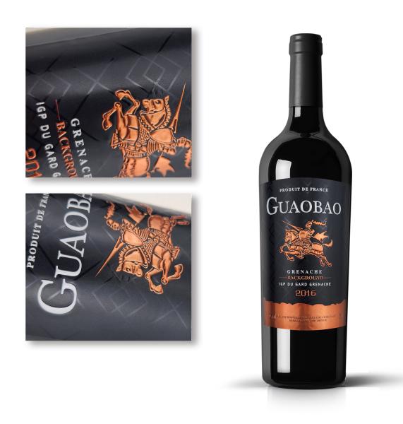 High-End Gold Aluminum Foil Paper Metal Labels Wine Alcohol Embossed Debossed Adhesion Beverage Beer Packaging