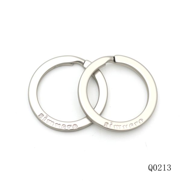 Custom Embossed Logo Split Key Ring | Matte Nickel Plated 25mm Split Ring for Keychain Hardware