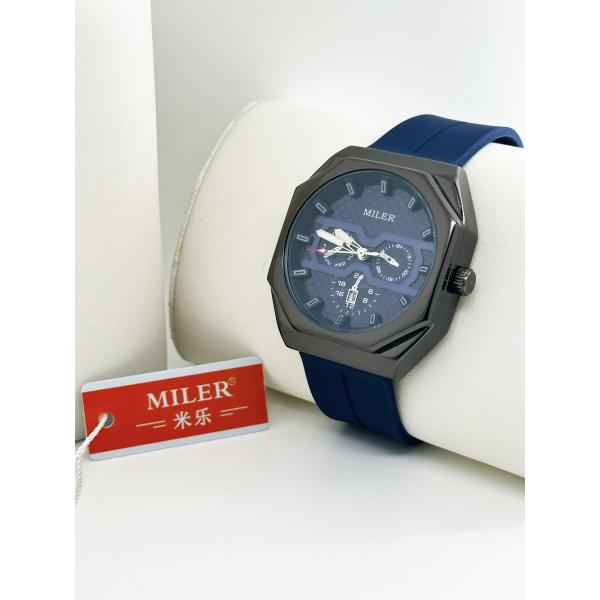 На заказ логотип Милер Модный Хронограф Кварцевые мужские часы Большой циферблат Силиконовые личные часы Люксовые спортивные часы