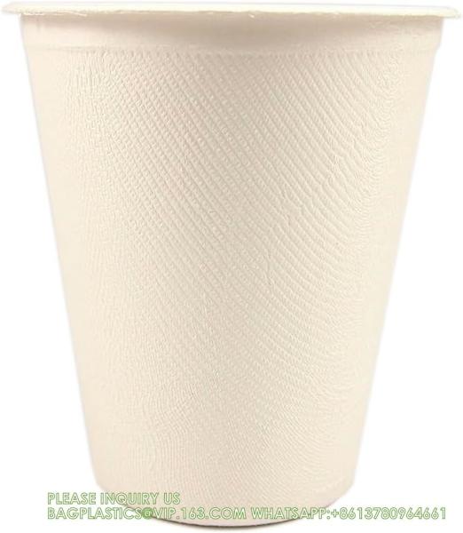 16 oz Biodegradable Disposable Drinking Coffee Cups, Eco Friendly Premium Party Cups, Natural Unbleached, Upcycled
