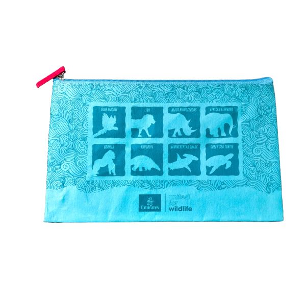 Washable Kraft Pouch – Turquoise Green Sea Turtle – Reusable Travel Kit for Beach & Bath