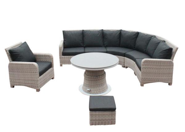 7 Seats 1.2mm Thickness Aluminum Tube Garden Rattan Sectional Sofa