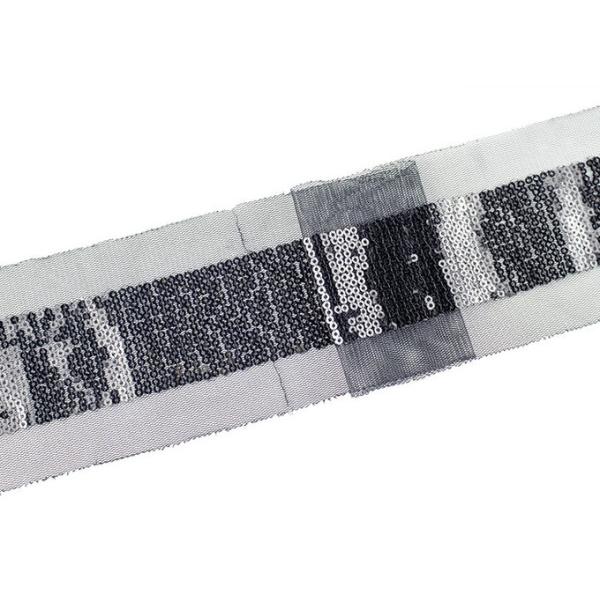 Shiny Sequin Embroidery Nylon Mesh Lace Trim For Fashion By Schiffli Lace Machine