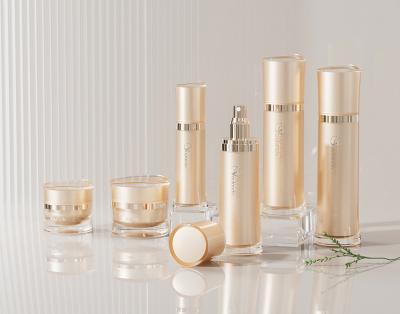 6pcs Luxury Acrylic Cosmetic Lotion Pump Bottle Set With CreamContainer 30ml - 120ml
