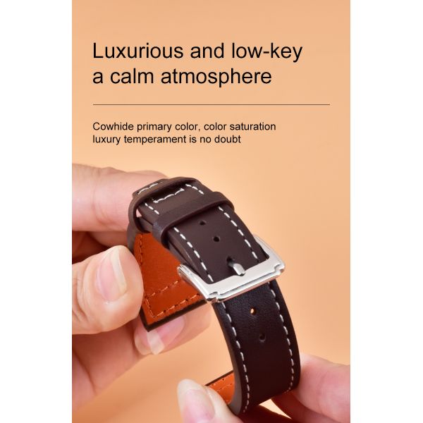 Woven-line 3D Genuine Leather Watch Strap · OEM/ODM