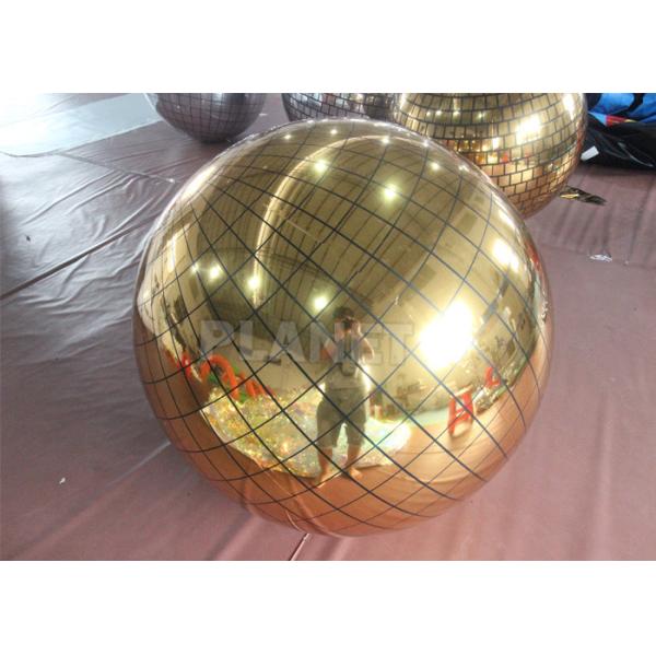 Gold Disco Mirror Ball Advertising Inflatable Mirror Balloon Reflective Inflatable Disco Sphere For Party