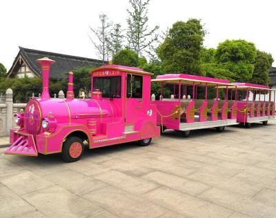 Amusement Park Rides / 60 Passengers Gasoline Tourist Tightseeing Road Trackless Train