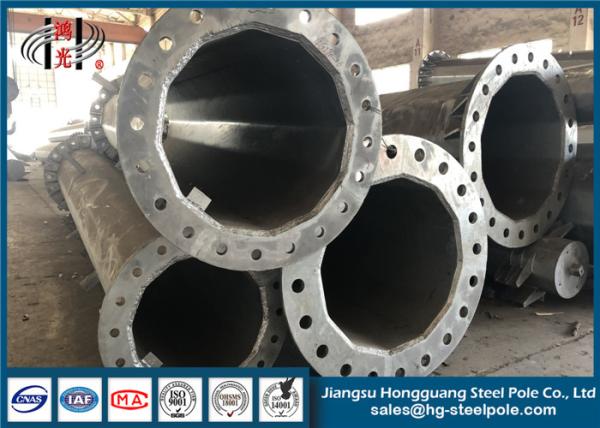Stainless Steel Tubular Pole / Galvanized Steel Post Substation Structure