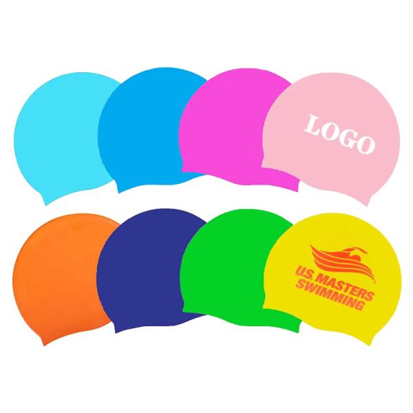 Customizable Silicone Swim Cap with Soft Waterproof and Non-Slip Design for Adults and Children