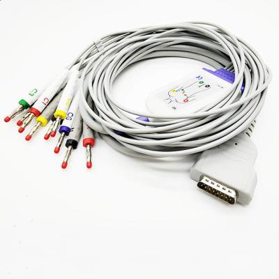 Resistor 10K material compatível de GE TPU dos cabos do ECG do IEC 3.6M da banana