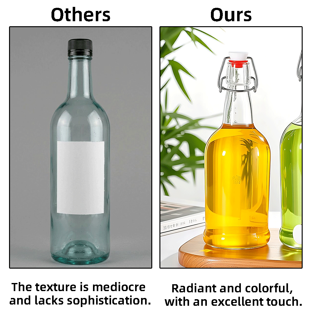 High Density Flint Glass Beer Bottle with Airtight Swing Top for Bulk