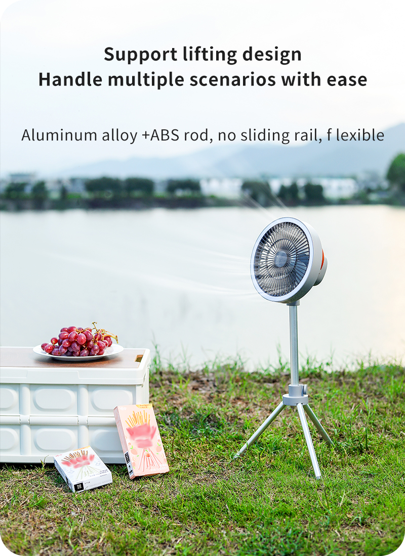 Desktop Fan Outdoor Essential Desktop Fan 10000mAh Long Battery Life Rechargeable Camping Fan with Remote Control and Light