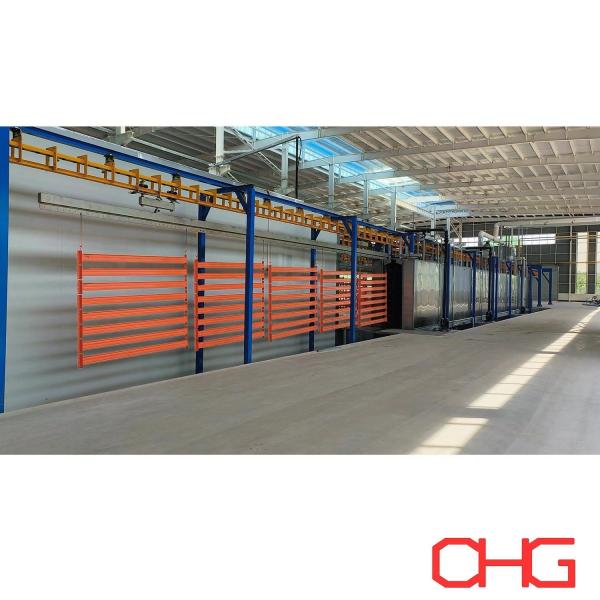 Power and Free Conveyor Automatic Powder Coating Line for Metal Shelves Powder Coating Plant