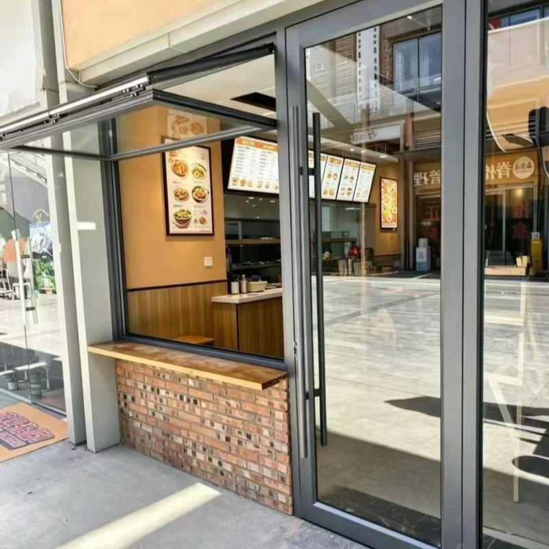 Modern Aluminum Vertical Foldable Door Window Combination Thermal Insulation Double Glass Soundproof Bifold Window Commercial