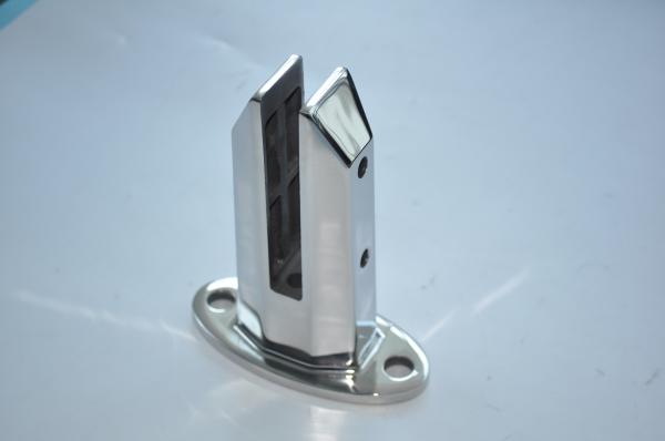 DECK MOUNT POOL FENCE SPIGOTS, STAINLESS STEEL GLASS GATOR CLAMPS