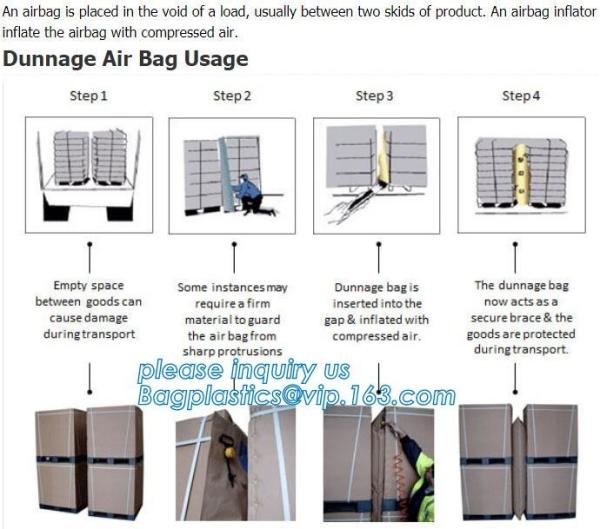 Custom kraft paper bags designer paper container dunnage air bag, pillow packing bag dunnage air bag for container, Kraf