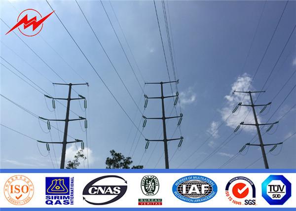 SS400 Steel 132kv Utility Power Poles Polygonal Tower Steel Octagonal Poles