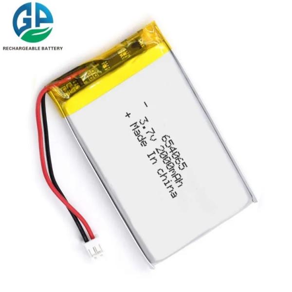 2000mAh 3.7V Lithium Polymer Battery Pack with 500 Times Cycle Life Rechargeable Lithium Ion Battery
