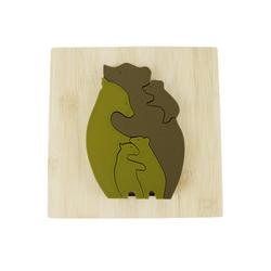 Bear Shape Children Wooden Toys Jigsaw For Montessori Learning