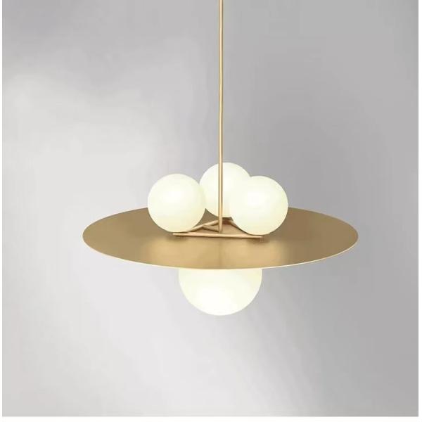 Nordic Minimalist Modern Glass Restaurant Small Chandelier Pendant Wrought Iron Lamp