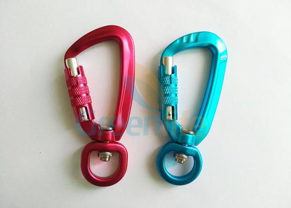 Aviation Aluminum Hot Green / Red Snap Hook Carabiner Locks Super Quality Light Weight